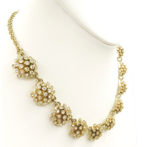 Vintage Ann Taylor Rhinestone Flower Necklace - Picture 9 of 10